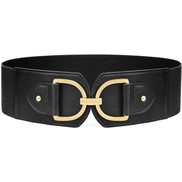 Wide Belts Fashion Elastic Belt Black - Picture 1 of 4